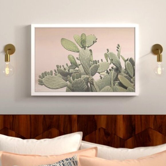 Cactus Bunch Marmont Hill Watercolor Cactus Painting Framed Paper Print NEW NIB - Picture 2 of 11